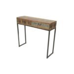 Console MD7250KD, Minimalist console with 2 drawers made of real wood