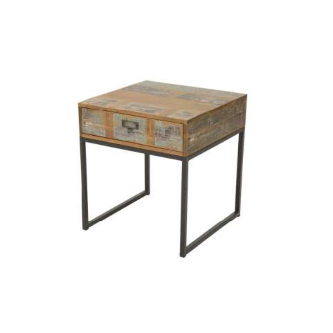 Sofa Corner MD7254KD, Solid wood corner table with drawer