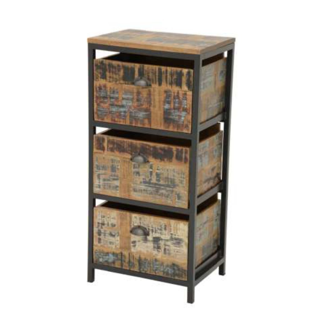 MD7256 Minimalist Style Solid Wood Column Drawer Cabinet