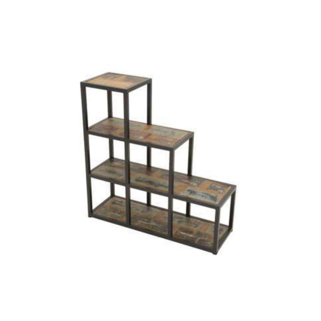 Stair Shelves MD7258, Minimalist design, solid wood ladder-shaped shelving unit