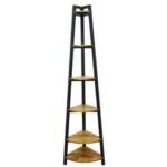 Corner Bookshelf MD7269, Tall, minimalist design solid wood corner bookshelf