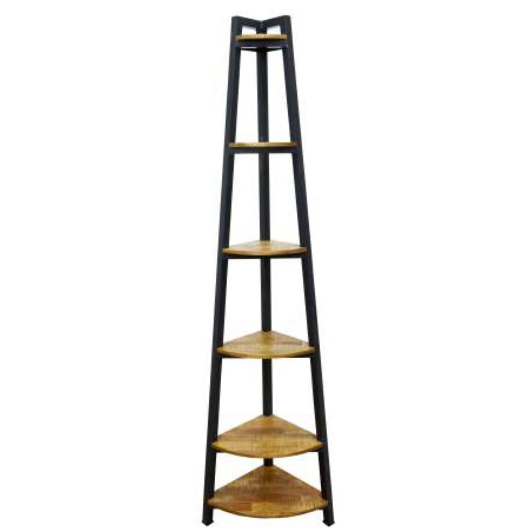 Corner Bookshelf MD7269, Tall, minimalist design solid wood corner bookshelf