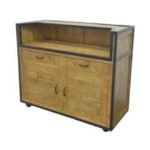 Bar Cabinet 2 Doors 2 Drawers MD7274, Minimalist design solid wood bar cabinet