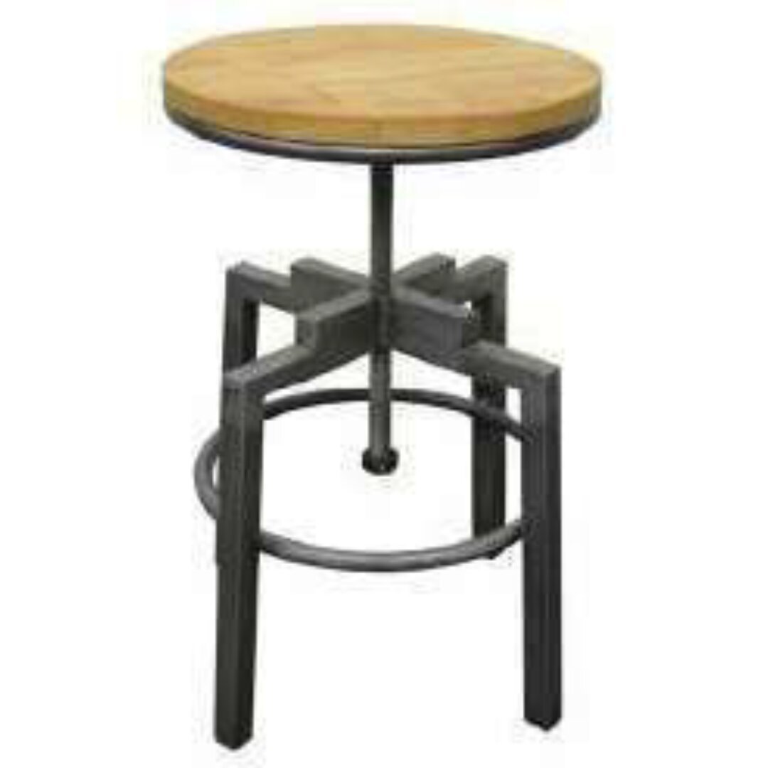 Stool Moving MD7275-1, Solid wood stool, adjustable height, 360-degree swivel