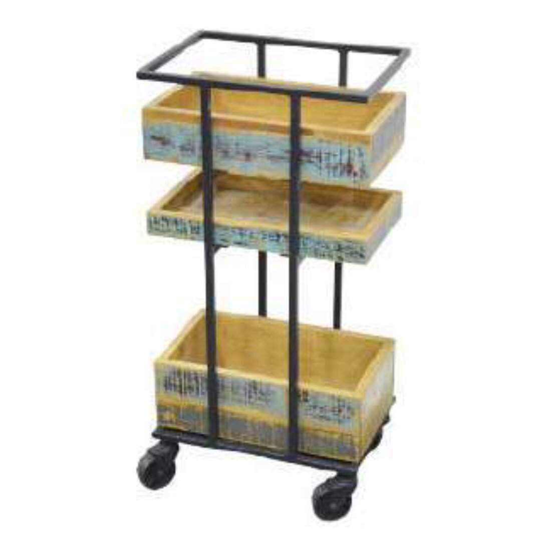 Service Table MD7282, Tall, solid wood side table with a minimalist design