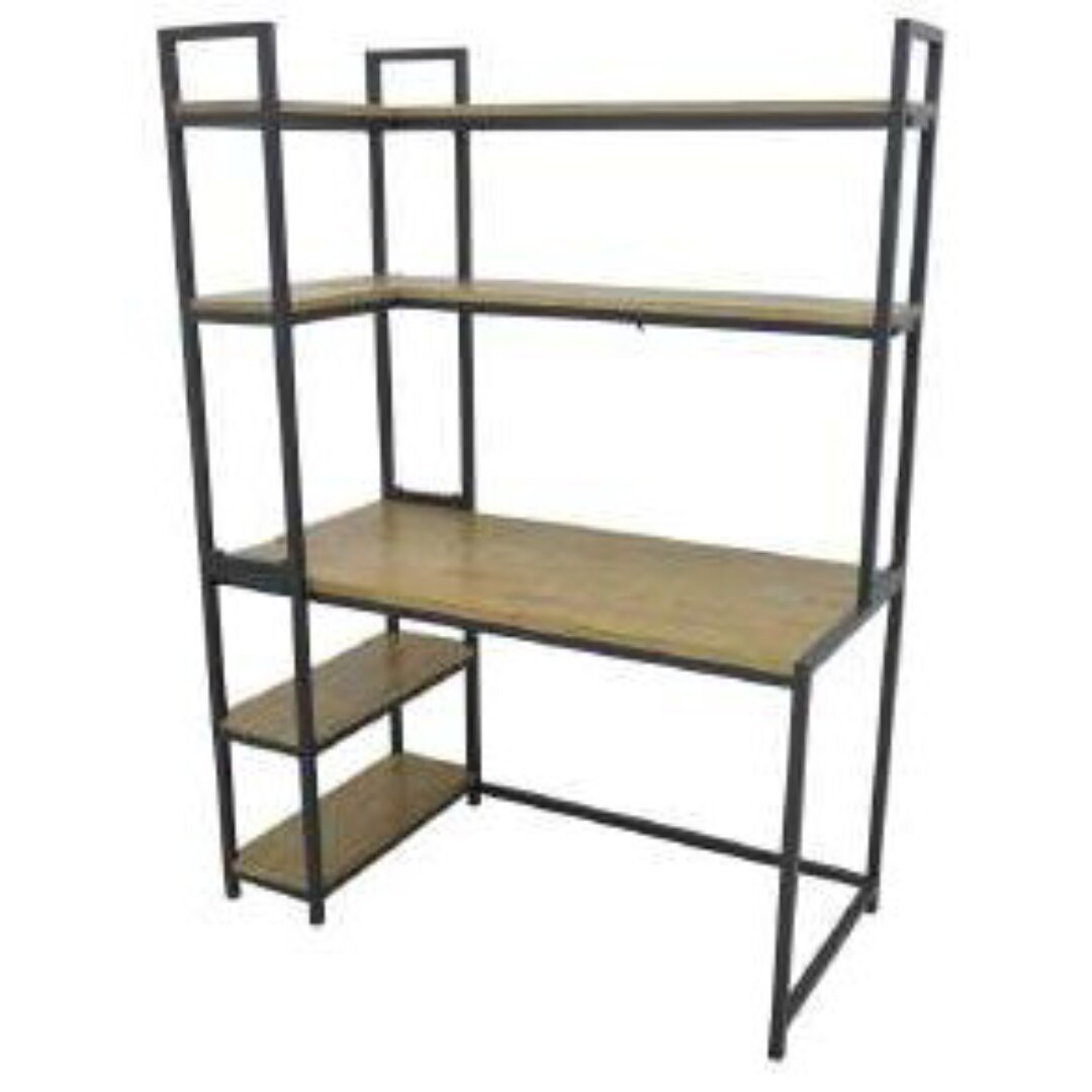 Set of 3 Desk & Shelf MD7284, Solid wood work desk set with shelves