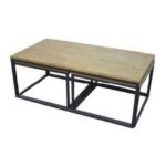 Set of 3 Low Tables MD7287, A set of 3 solid wood coffee tables with a minimalist design