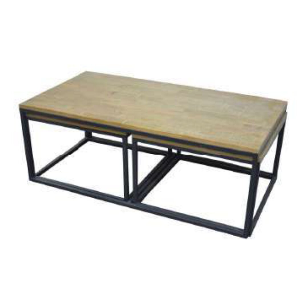 Set of 3 Low Tables MD7287, A set of 3 solid wood coffee tables with a minimalist design