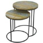 S/2 Round Table MD7290, Set of 2 Round Side Tables