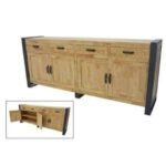 Buffet 4 Doors 4 Drawers MD7500-1, Large wooden buffet cabinet, 220 cm wide and 45 cm deep