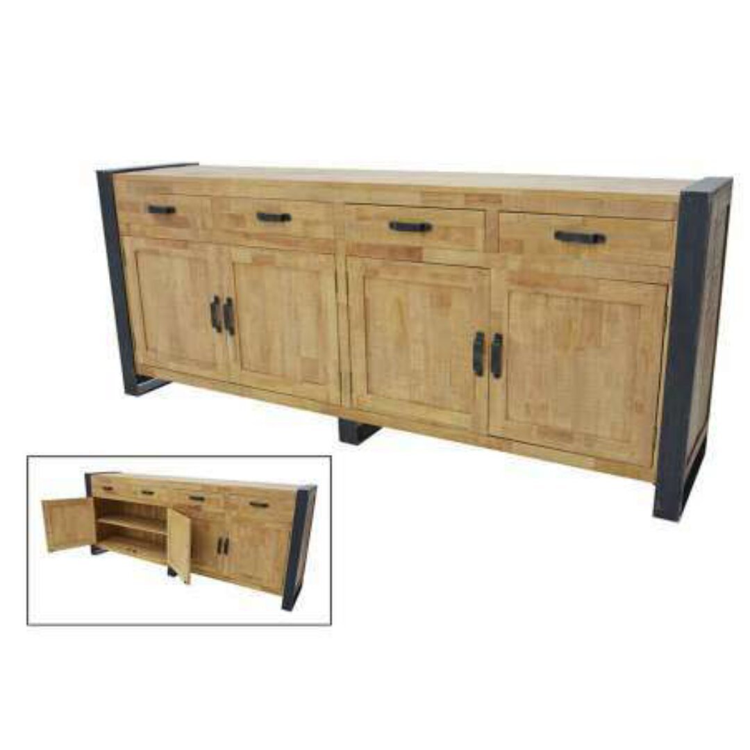 Buffet 4 Doors 4 Drawers MD7500-1, Large wooden buffet cabinet, 220 cm wide and 45 cm deep