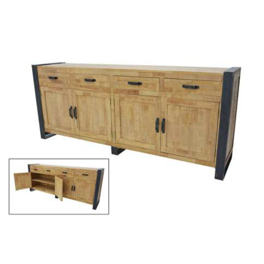 Buffet 4 Doors 4 Drawers MD7500, Large wooden buffet cabinet, 220 cm, with 4 doors and 4 drawers