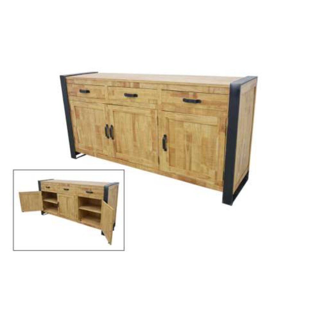 Buffet 3 Doors 3 Drawers MD7501, 180 cm Wooden Buffet Cabinet with 3 Doors and 3 Drawers