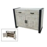 Buffet 2 Doors 2 Drawers MD7502-1, Compact wooden buffet cabinet, 120 cm wide and 45 cm deep