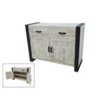 Buffet 2 Doors 2 Drawers MD7502, 120 cm wooden buffet cabinet with 2 doors and 2 drawers
