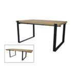 Extension Dining Table MD7503KD, Wooden dining table that extends from 150-250 cm