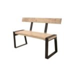 Wooden Bench MD7507KD, 120 cm long wooden bench with backrest