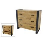Chest of 3 Drawers MD7508, 100 cm long wooden storage chest of drawers