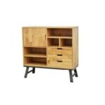 Cupboard MD7701, Wooden storage cabinet with 1 door and 3 drawers
