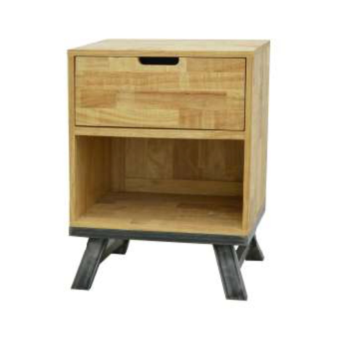 Solid wood bedside table with 1 drawer MD7722, luxurious design