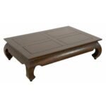 MD8003 solid wood coffee table with curved legs