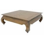 MD8005 solid wood table with curved legs