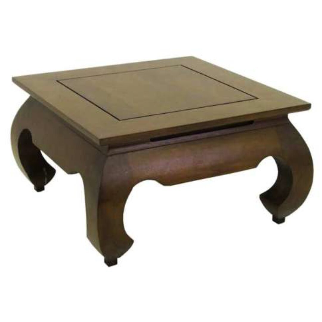 MD8007 Compact (66 cm) Solid Wood Coffee Table with Curved Legs, Chinese Style