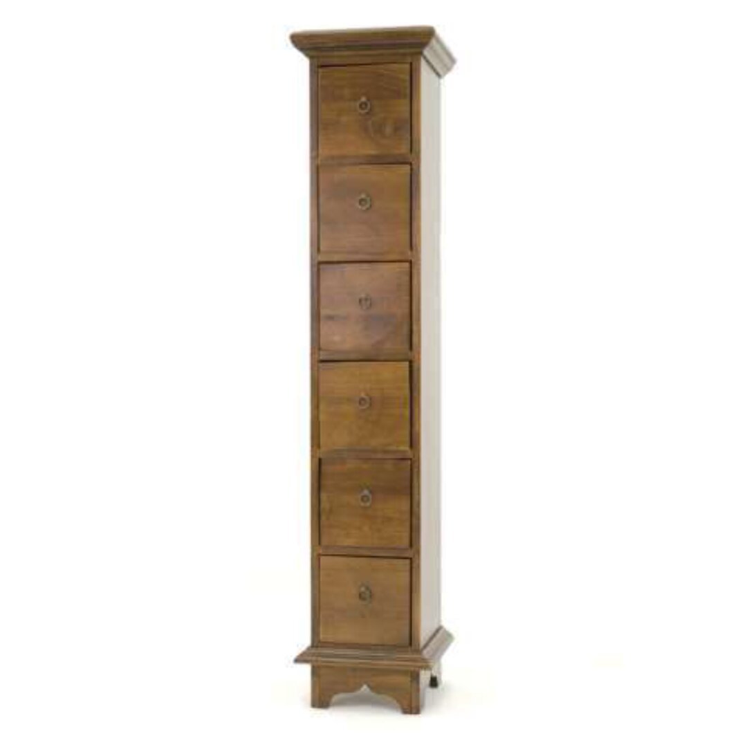 Solid wood CD cabinet with 6 drawers, MD8012, tall design