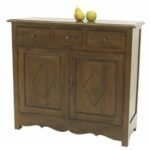 Solid wood storage cabinet MD8026 (1 meter) with 2 doors and 3 drawers