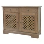 Cupboard 2 Doors 2 Drawers MD8039, Solid wood storage cabinet with 2 doors and 2 drawers