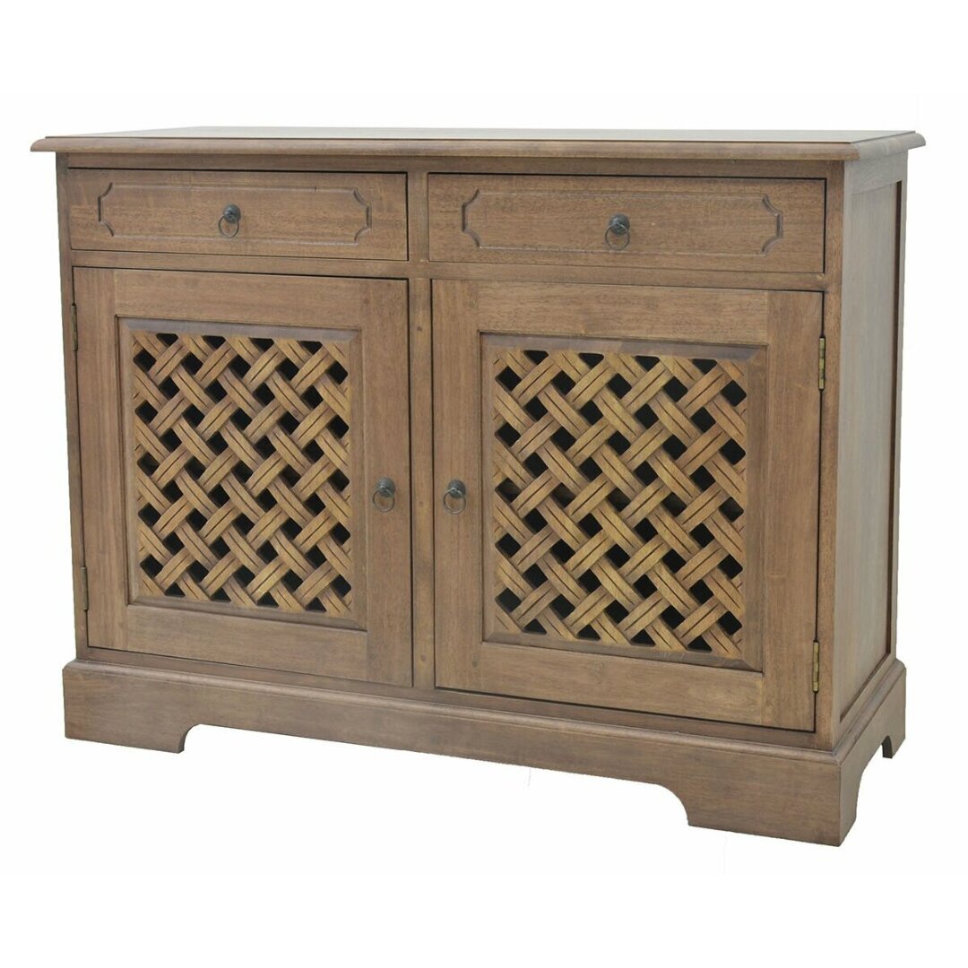 Cupboard 2 Doors 2 Drawers MD8039, Solid wood storage cabinet with 2 doors and 2 drawers