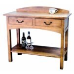 Kitchen Console MD8045, Solid wood kitchen console table with 2 drawers, 97 cm high