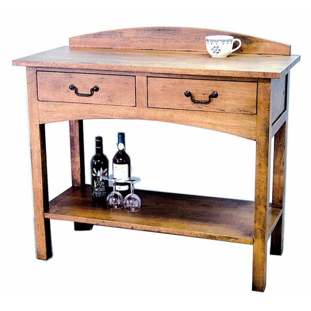Kitchen Console MD8045, Solid wood kitchen console table with 2 drawers, 97 cm high