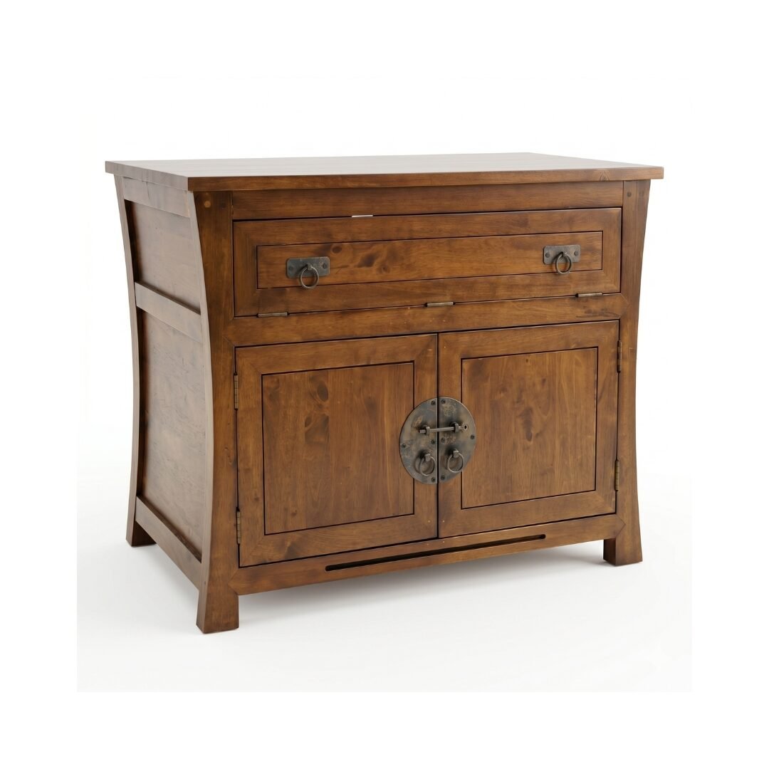 TV Cabinet MD8048, solid wood TV stand with 3 doors, Zen style