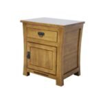China Bed Side MD8049R, Solid wood bedside table with 1 drawer and 1 door (opens to the right)