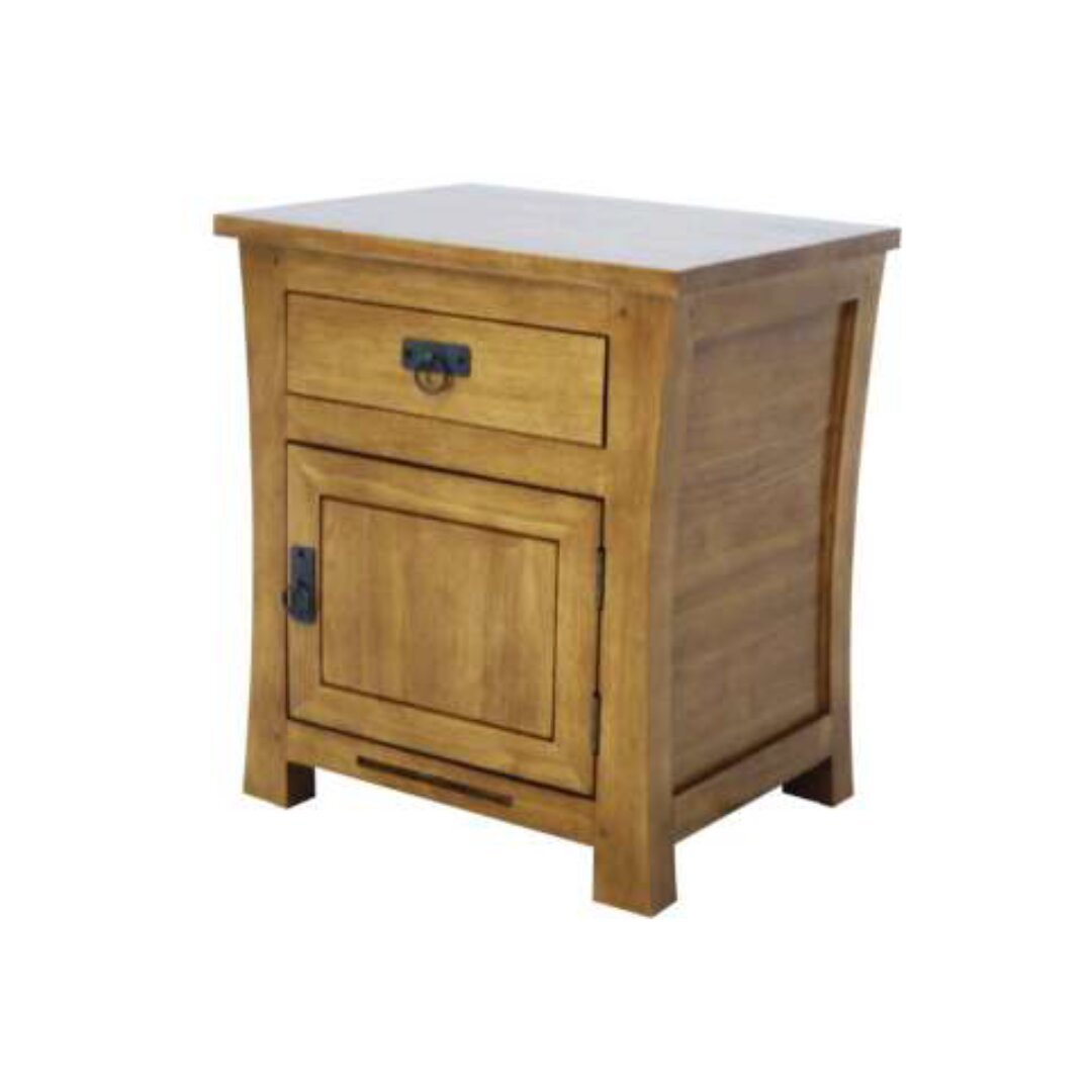 China Bed Side MD8049R, Solid wood bedside table with 1 drawer and 1 door (opens to the right)