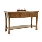 Console Table MD8051, Solid Wood Console Table with 3 Drawers, Zen Style (120 cm)