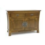 China Cabinet MD8054, Solid wood storage cabinet with 2 doors and 2 drawers, Zen style