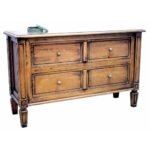 Chest 2 Drawers MD8056, Solid Wood 2-Drawer Cabinet, Colonial Design (120 cm wide)