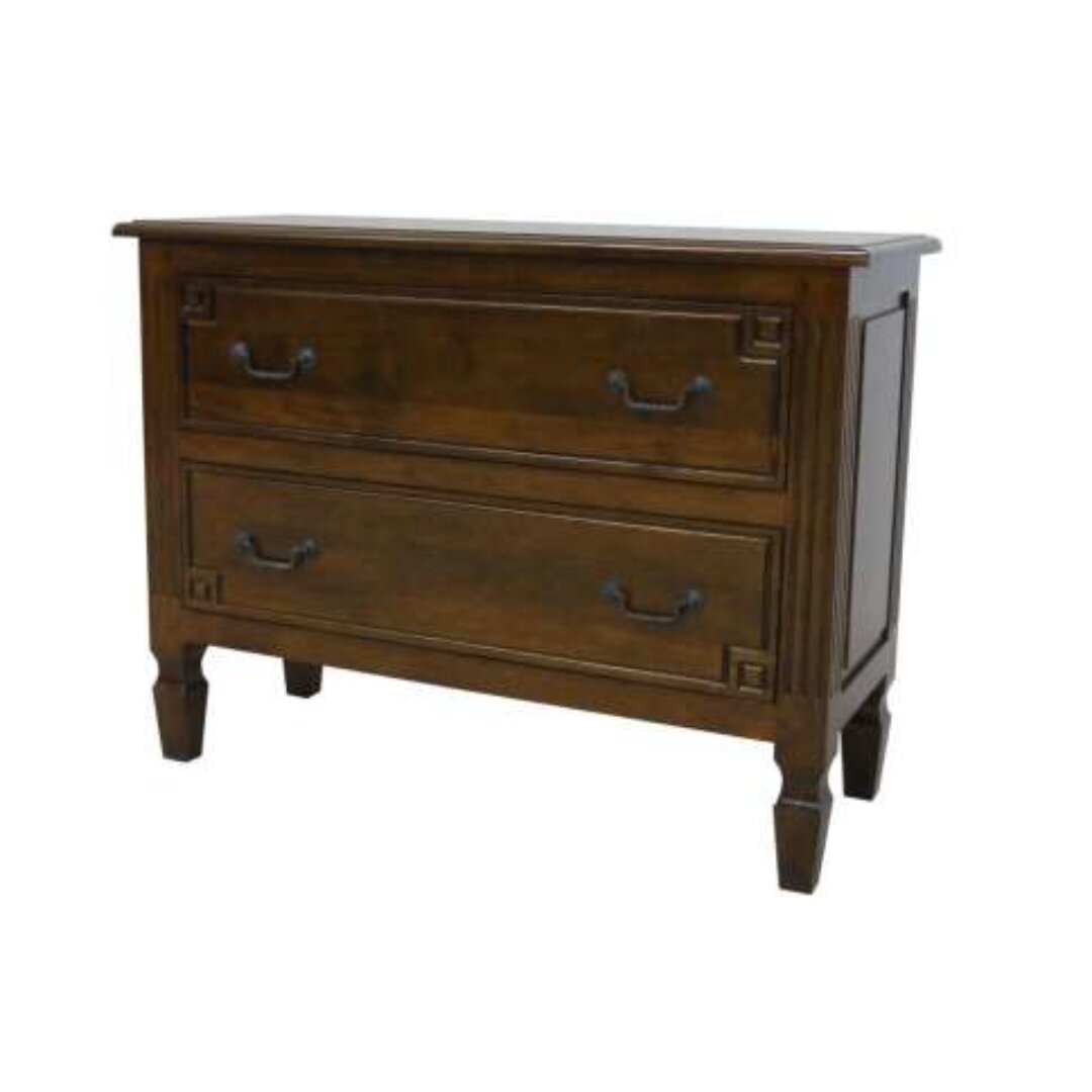 Carved Chest MD8057, Two-tiered carved solid wood chest of drawers, colonial design