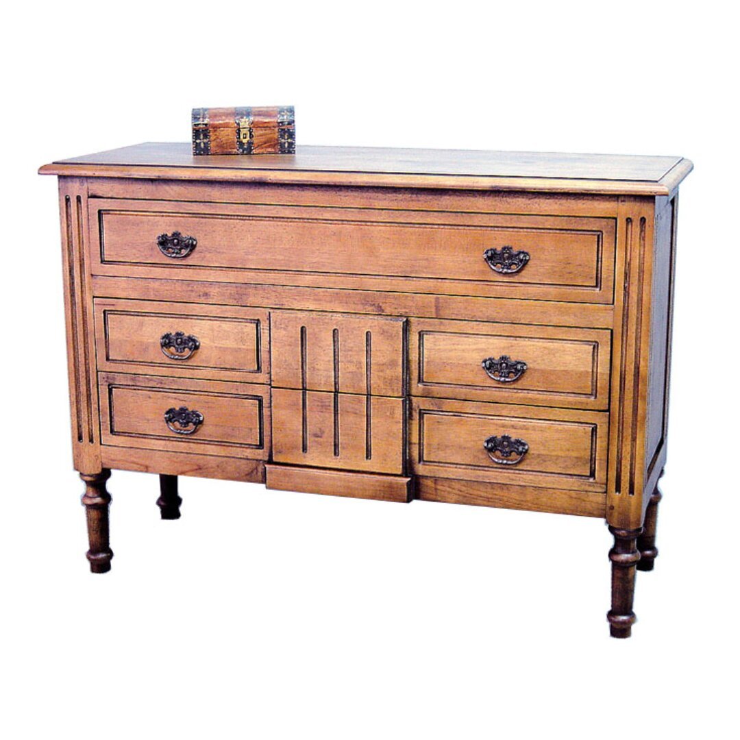 Chest 3 Drawers MD8061, Solid Wood 3-Drawer Cabinet, Colonial Style (Width 112 cm)