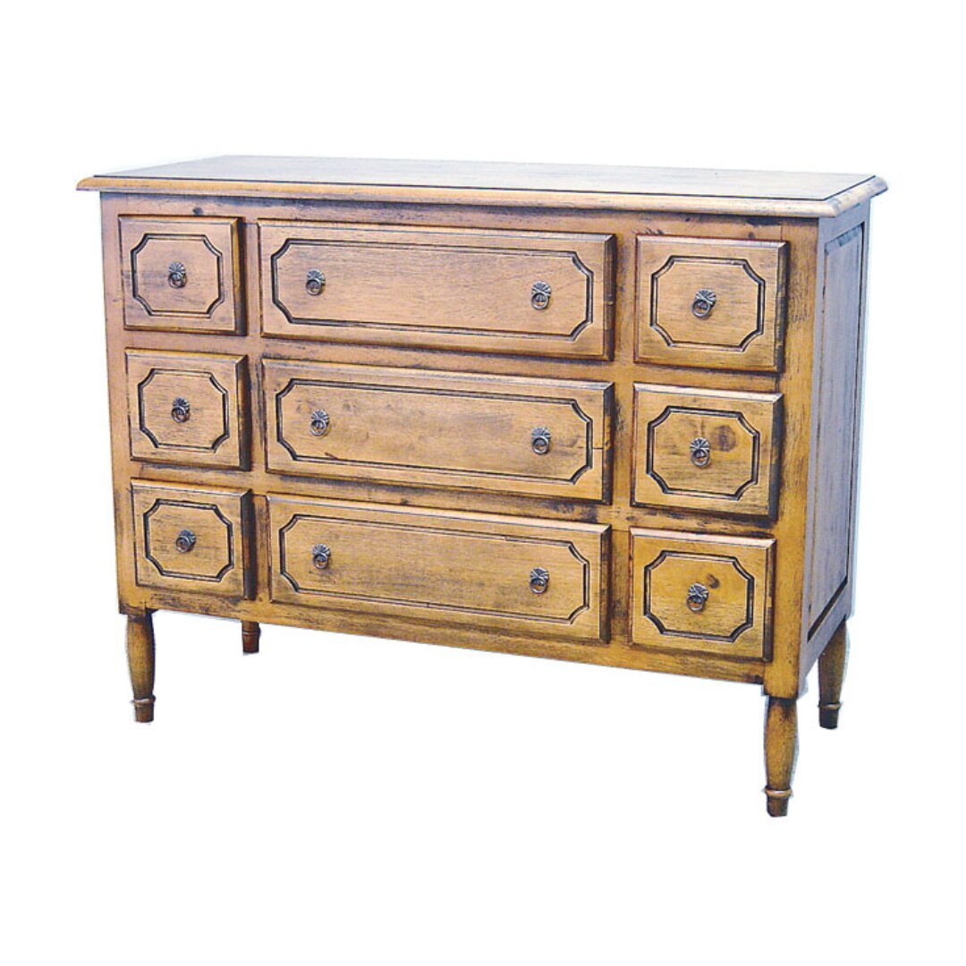 Chest 9 Drawers MD8062, Solid wood chest with 9 drawers, colonial design