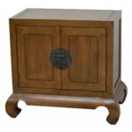MD8066 Solid Wood Storage Cabinet with 2 Doors, Oriental Design
