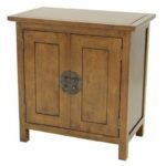 MD8074 Solid Wood Storage Cabinet with 2 Doors, Oriental Modern Style
