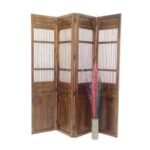 MD8075 Solid Wood Folding Room Divider (4 Panels) in Colonial Style