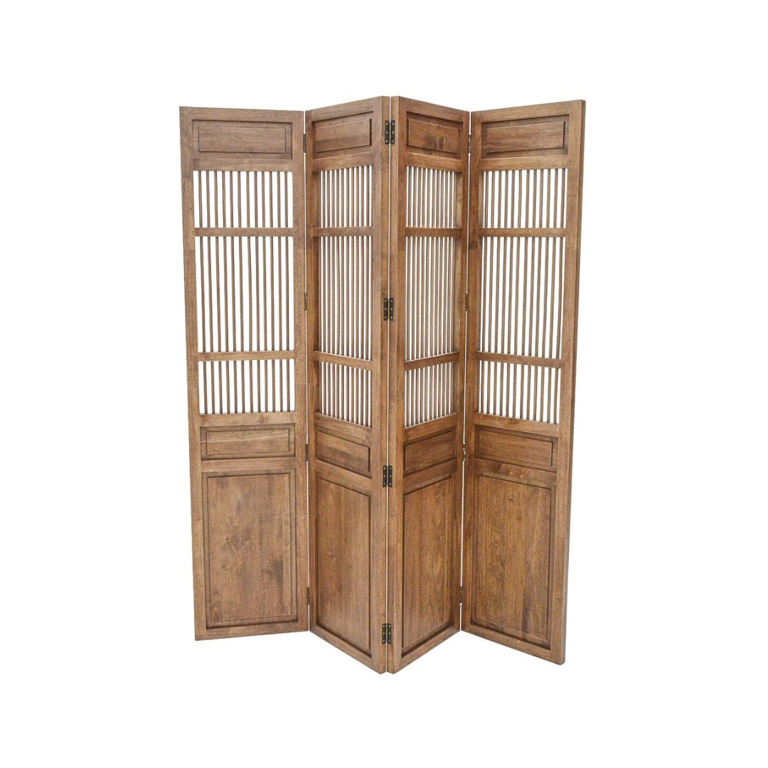 MD8075 Solid Wood Folding Room Divider (4 Panels) in Colonial Style, view 2