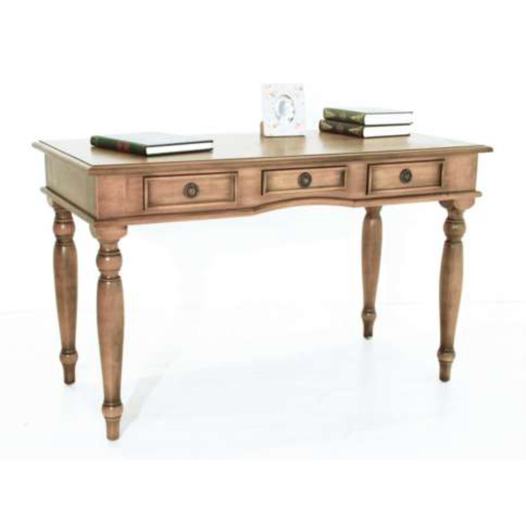 Solid wood desk MD8077 with 3 drawers, vintage style