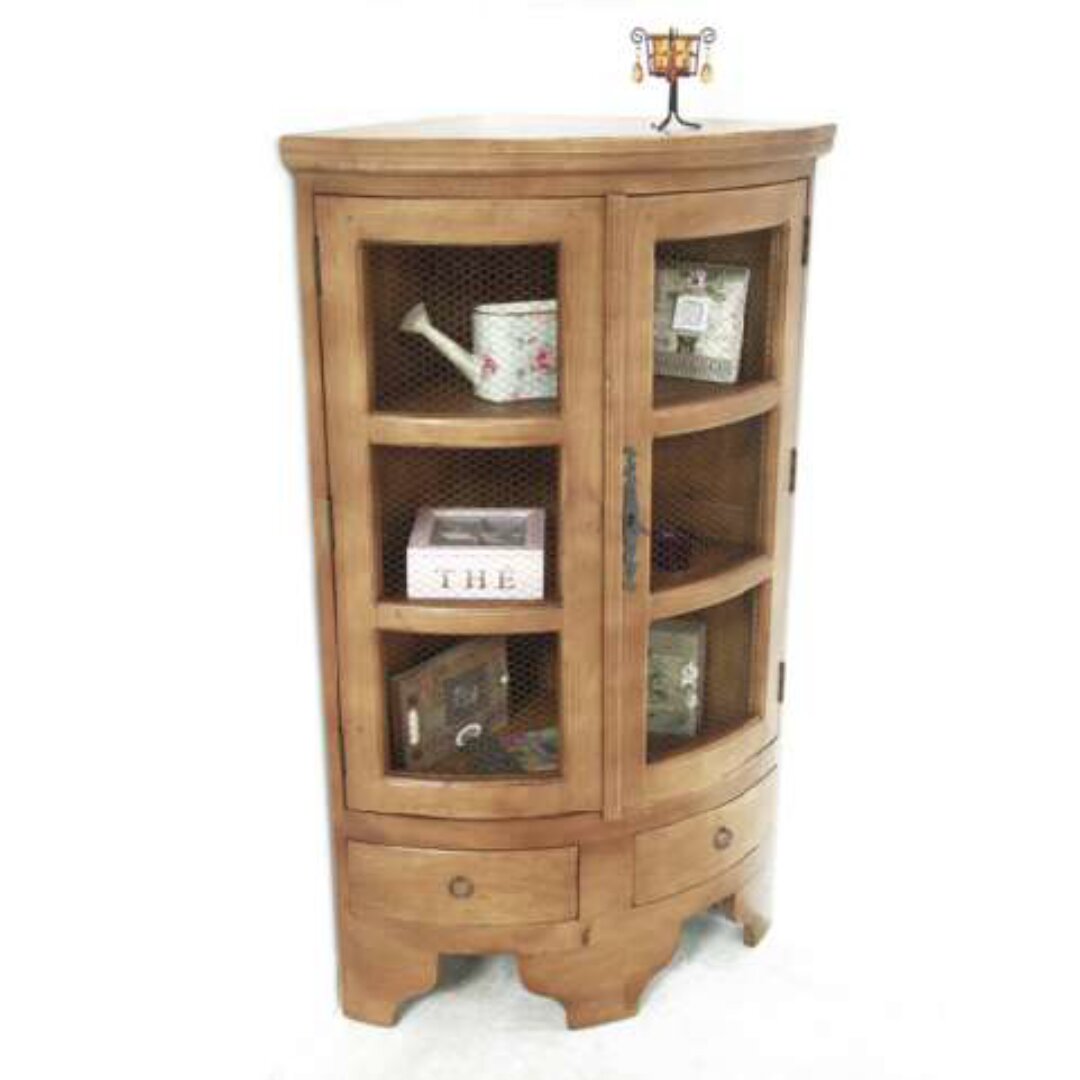 MD8078 Solid Wood Corner Cupboard, Vintage Style