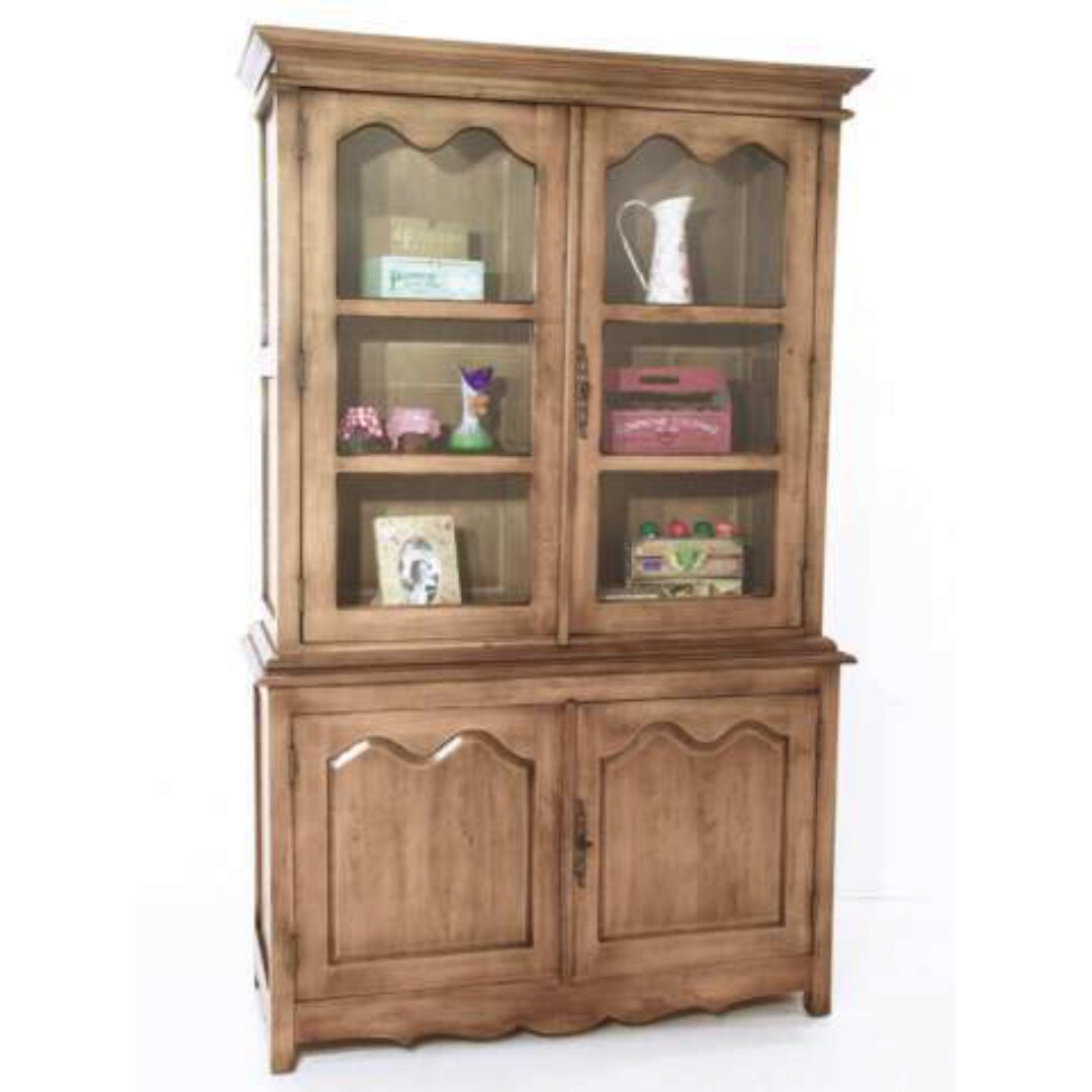 MD8079 Solid Wood Dresser, 2 Parts, 4 Doors, Vintage Style