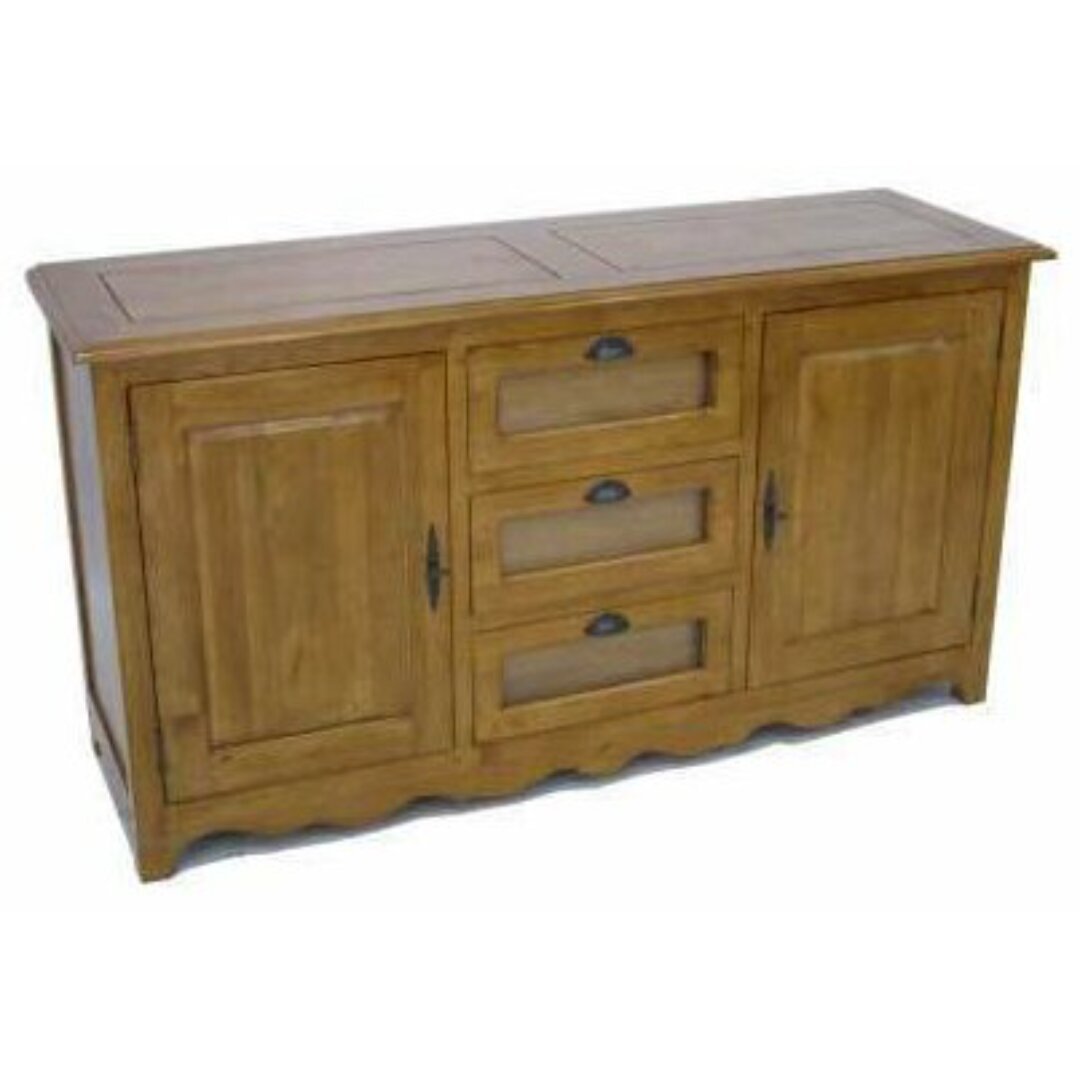 Solid wood sideboard MD8082 with 3 drawers and 2 doors
